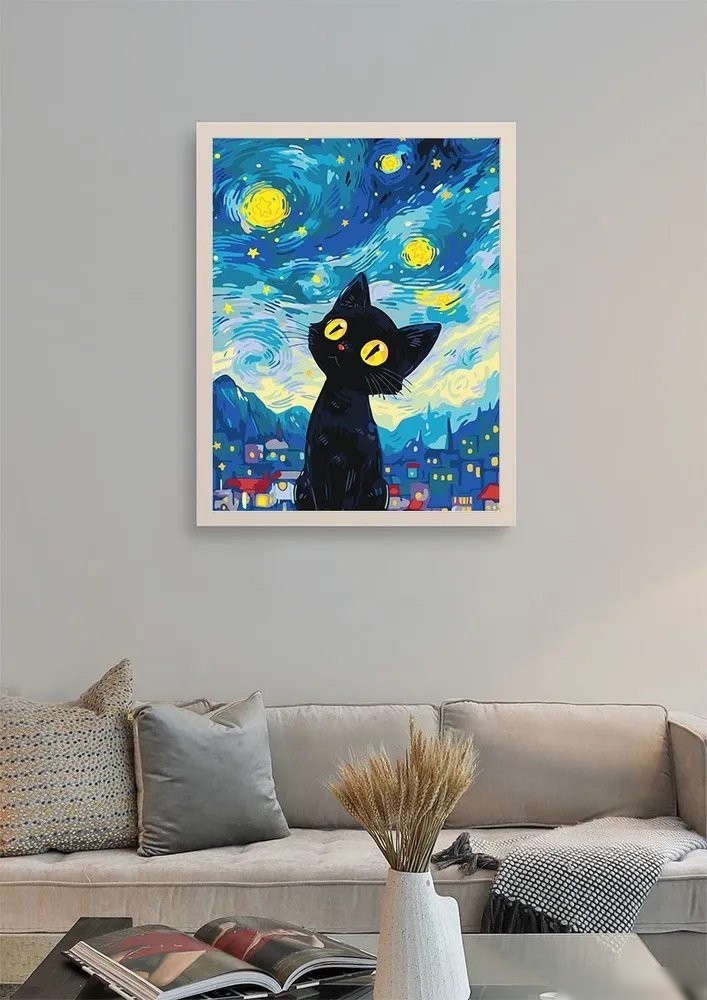 Картина по номерам PaintLine Котенок. Звездная ночь PL-00253