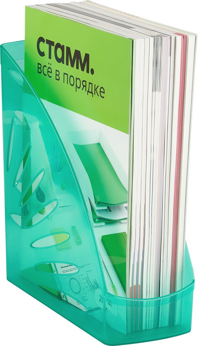 Лоток для бумаг Стамм Тропик ЛТВ-32750 (тонированный мятный)