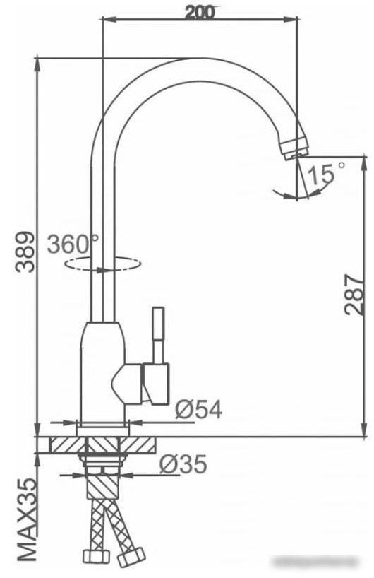 Смеситель Ekko E4061 (серый)