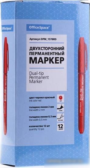 Маркер перманентный OfficeSpace DPM_1578RD (красный)