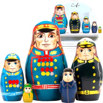 Развивающая игрушка Брестская Матрешка Содаты великой победы (набор 5 шт)
