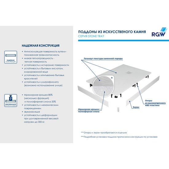 Душевой поддон RGW ST/R-W 16153100-01 100x100