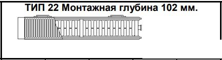Стальной панельный радиатор Kermi Therm X2 Line-Kompakt PLK Тип 22 305x1405