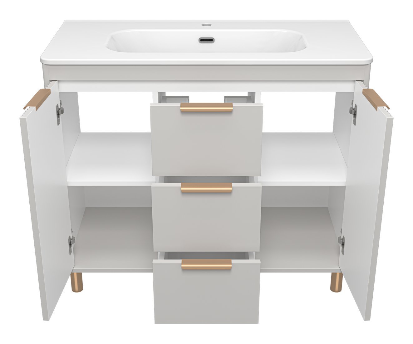 Brevita Тумба с умывальником Risacca Crema 100 RIS-06100-0342Я+B-OND100-01 (серый кашемир)