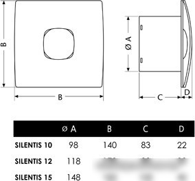 Осевой вентилятор CATA Silentis 12 Timer Blanco XP
