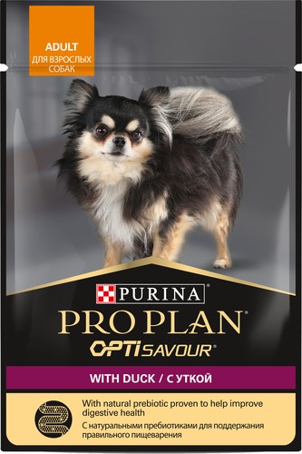 Пресервы Pro Plan Adult OptiSavour для мелких и карликовых пород c уткой в соусе 85 г