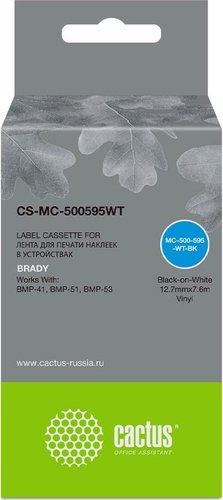 Картридж CACTUS CS-MC-500595WT (аналог Brady MC-500595WT)