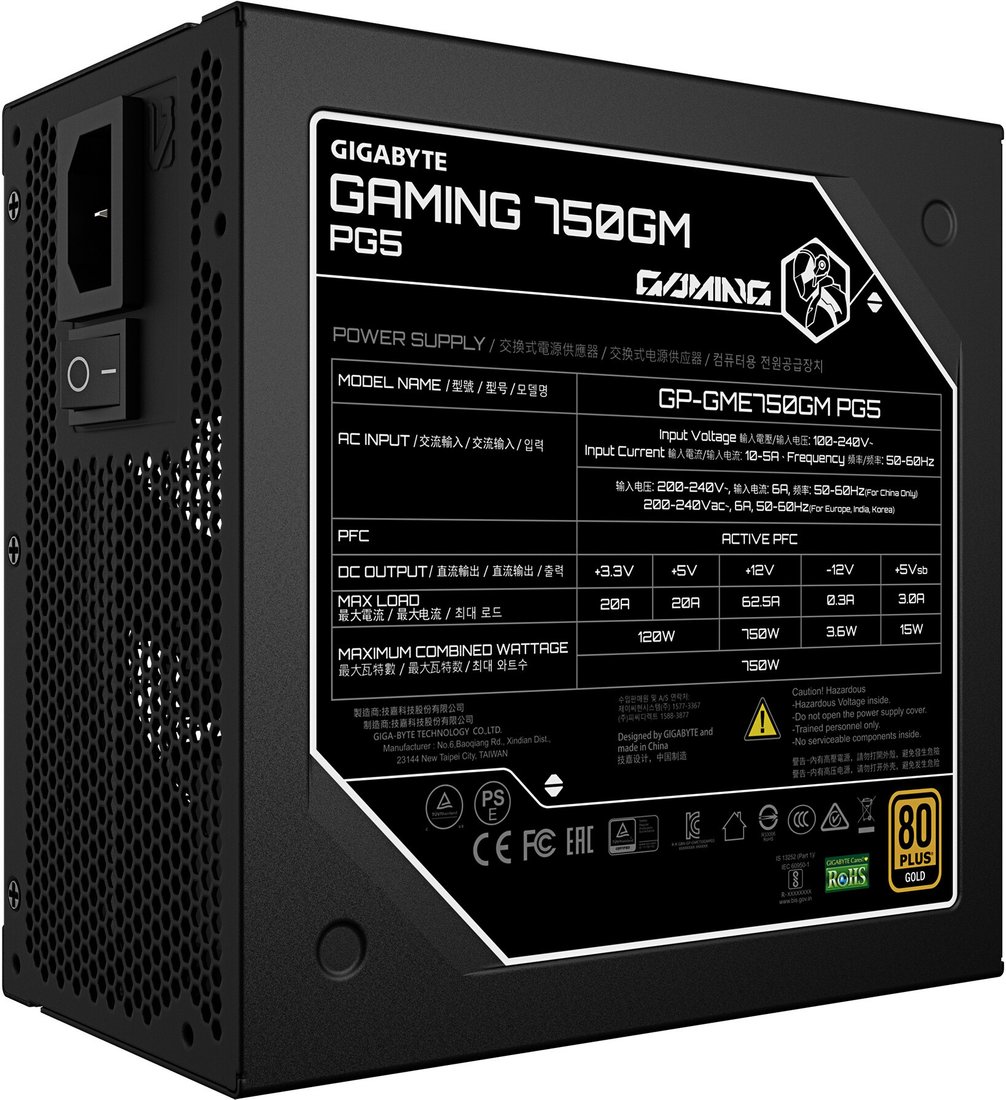 Блок питания Gigabyte Gaming 750GM PG5
