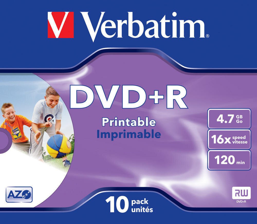 DVD+R диск Verbatim 4.7Gb 16x 43508 (10 шт.)