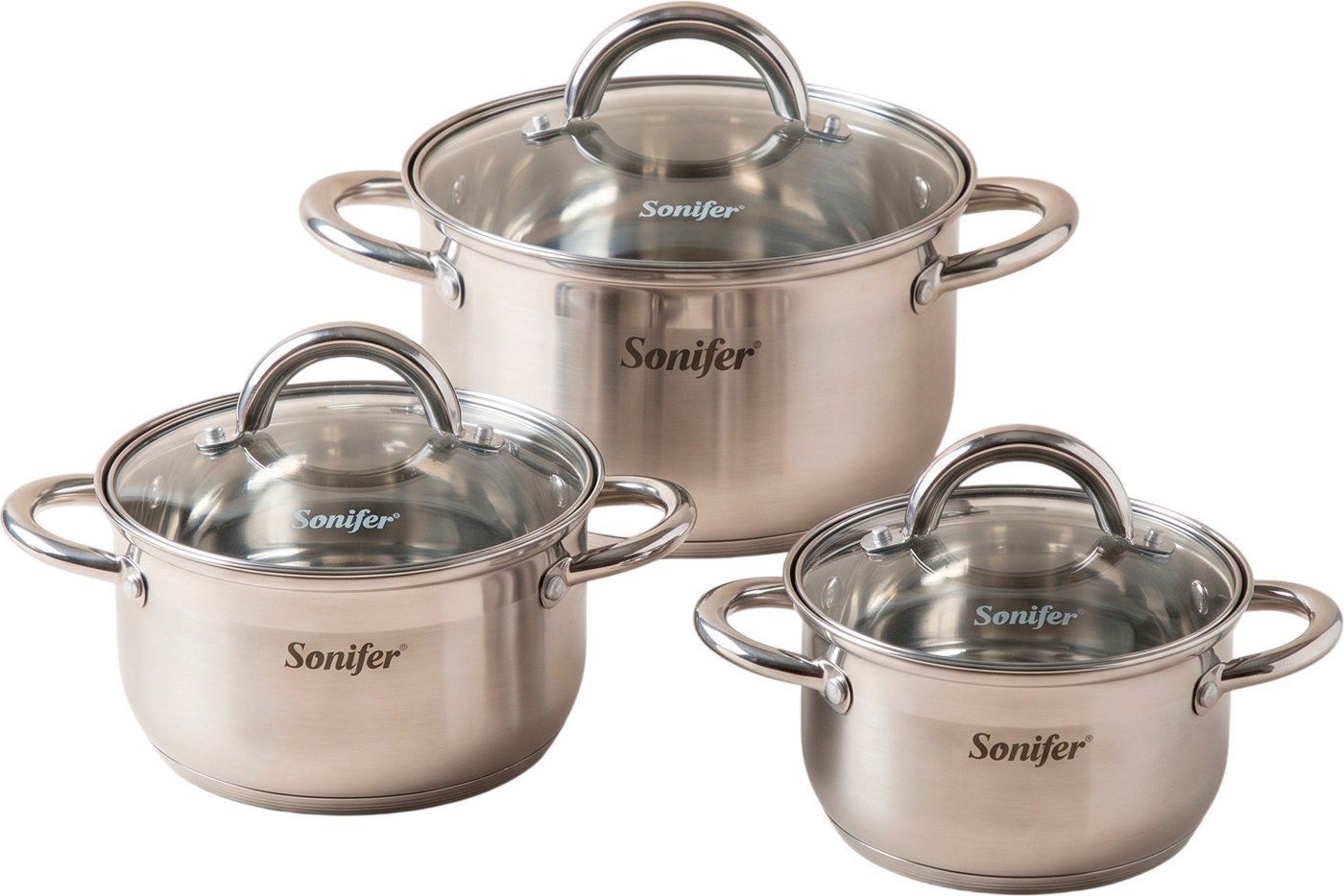 Набор кастрюль Sonifer SF-1198 (3шт, с крышками)