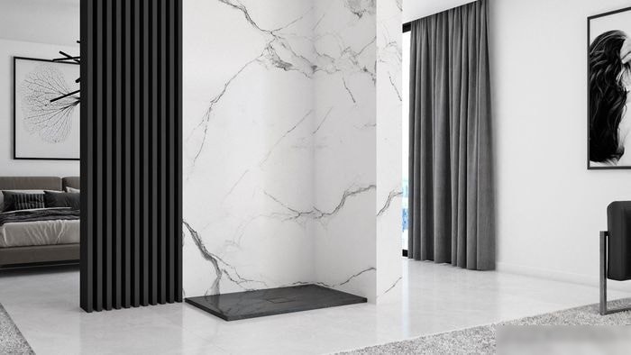 Душевой поддон Rea Stone 100x80 (черный)