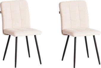 Стул TetChair Medeo LT (велюр, молочный/черный, 2 шт)