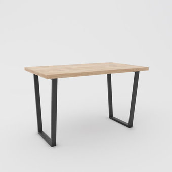 Кухонный стол Hype Mebel Трапеция раздвижной 125x75 (черный/дуб галифакс натуральный)