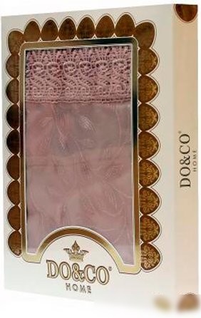 Скатерть DO&CO c гипюром 160x220 8525 (овал, золотой)