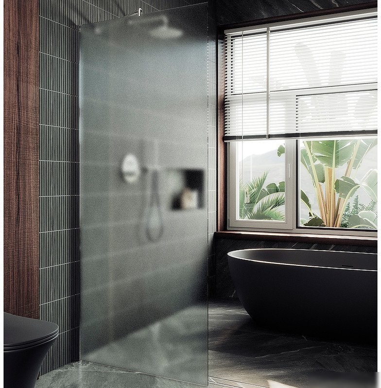 Душевая стенка MaybahGlass 109x195 MGD-680-4ш (сатин стекло/хром глянцевый)