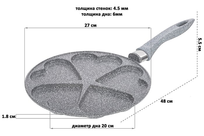 Блинная сковорода Elan Gallery Гармония вкуса 121029 (серый мрамор)
