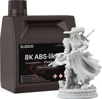 Фотополимер Elegoo 8K ABSlike V3.0 2кг (белый дым)