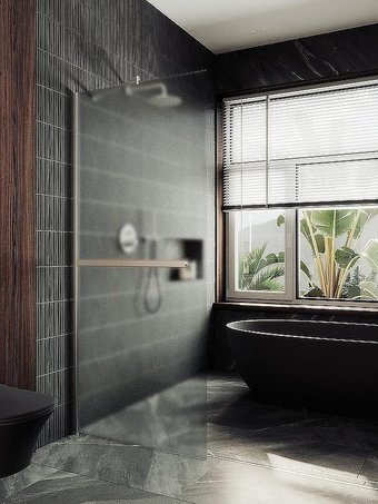 Душевая стенка MaybahGlass 99x195 MGD-1463-5ш (сатин стекло/хром матовый)
