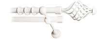 Карниз для штор Lm Decor Вираж 098 2р гладкий 25/19мм (белое глянец, 1.8м)