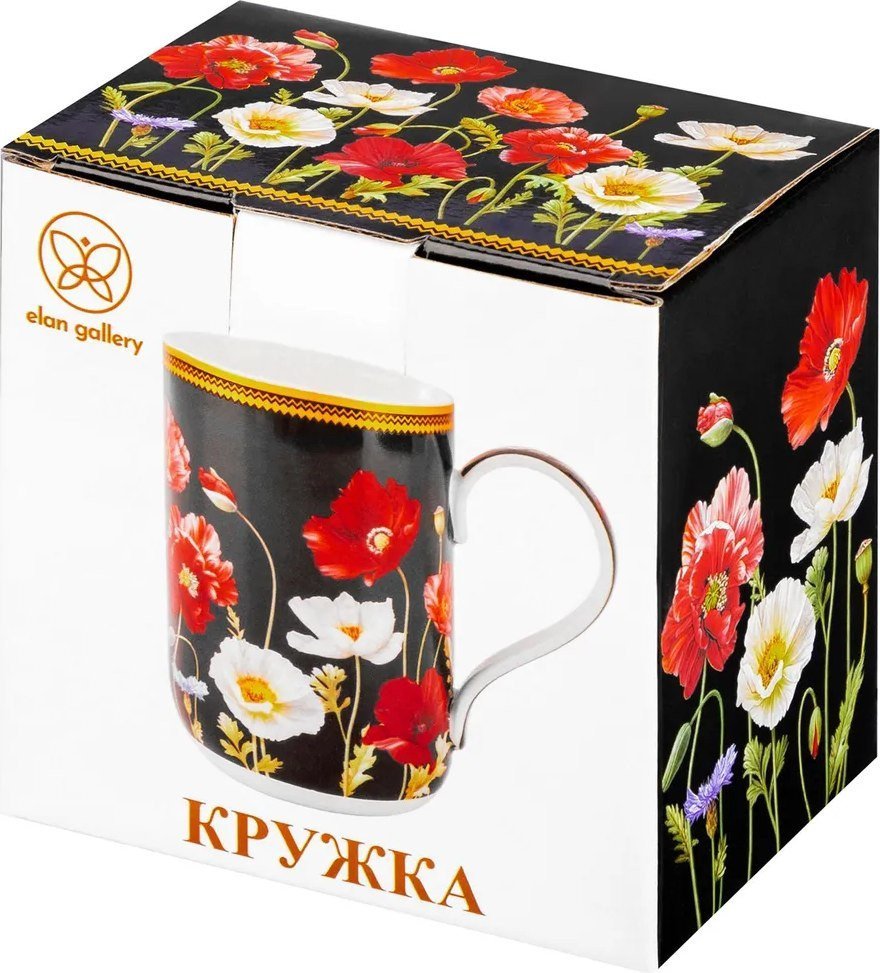 Кружка Elan Gallery Маки на черном 420653