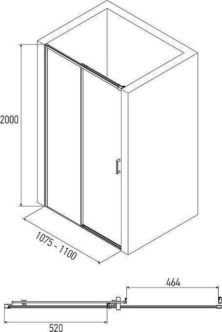 Душевой уголок Alex Baitler 80x200 SG61C80 + стенка AB61C110