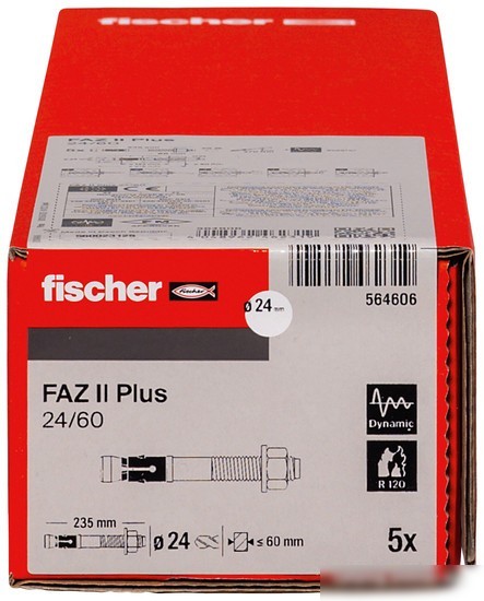 Анкерный болт Fischer FAZ II Plus 24/60 ZP 564606 (5 шт)