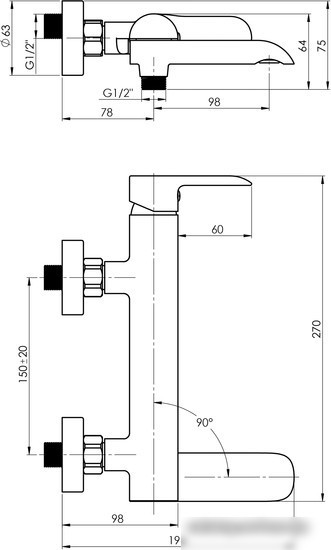 Смеситель Rubineta Ultra-10/K (SW) (черный)