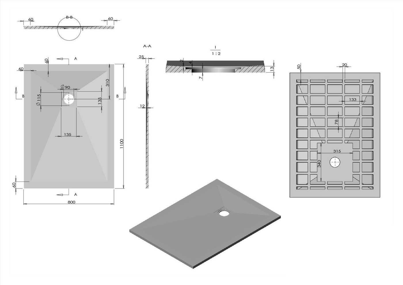 Душевой поддон Vincea VST-4SR8011A 110x80