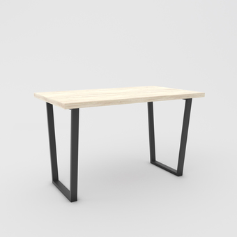 Кухонный стол Hype Mebel Трапеция раздвижной 125x75 (черный/древесина белая)
