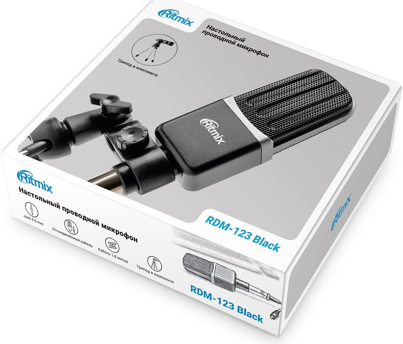 Проводной микрофон Ritmix RDM-123 (черный)