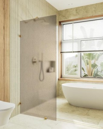 Душевая стенка MaybahGlass 79x195 MGD-265-3 (бронзовое матовое стекло/золото)
