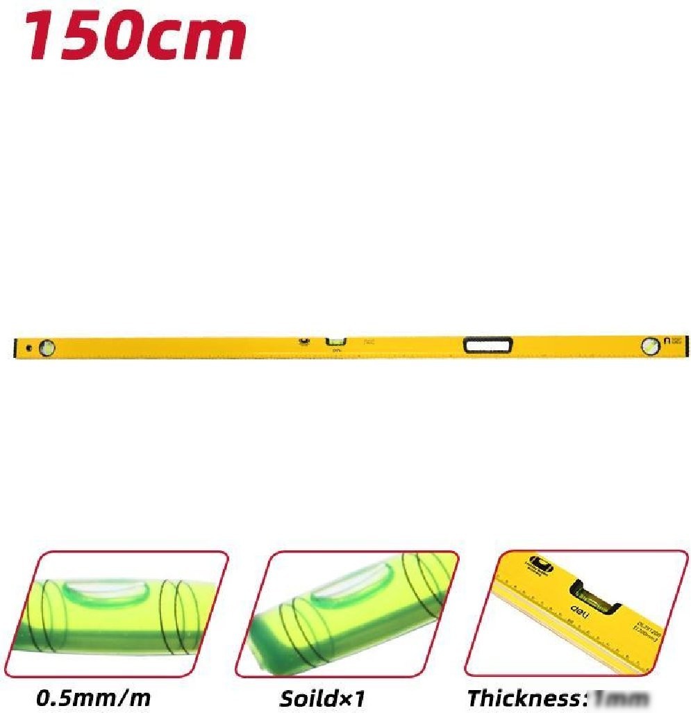 Уровень строительный Deli YS EDL291500 (1500мм, магнит)