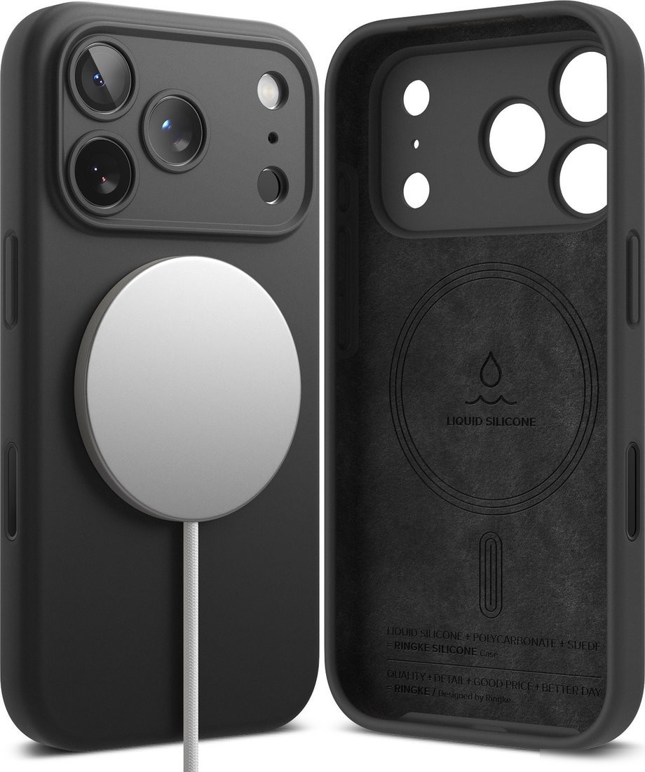 Чехол для телефона Ringke Silicone Magnetic для iPhone 17 Pro (Black)