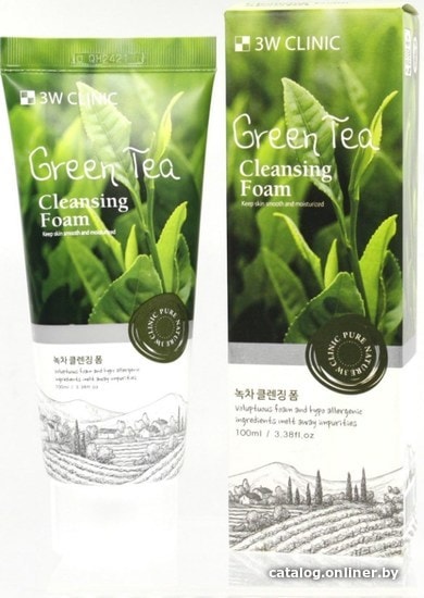 3W Clinic Пенка для умывания натуральная Green Tea Foam Cleansing 100 мл