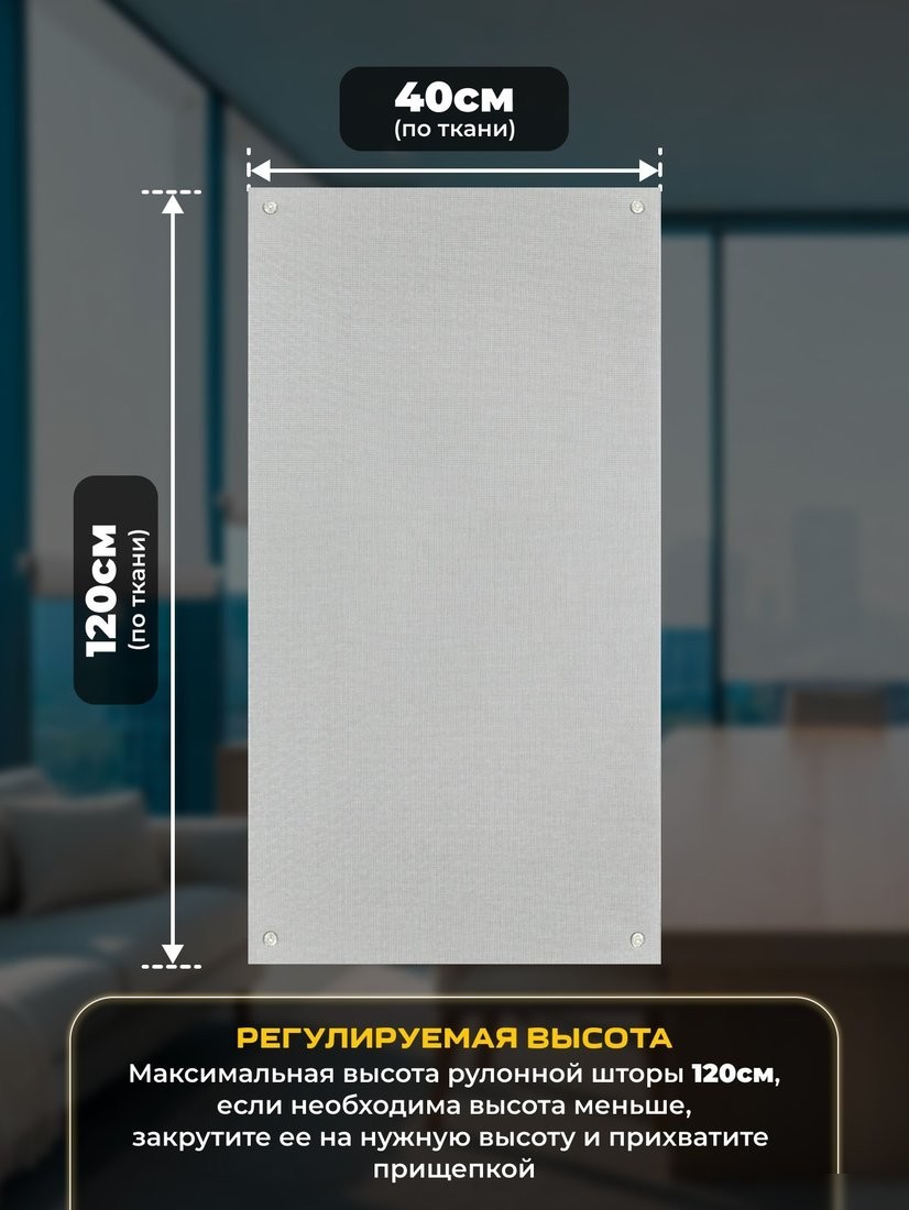 Рулонные шторы Sundays Home Санскрин 310-03 40х120 (серый, на присосках)