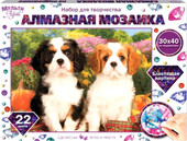 Алмазная мозаика MultiArt Две собаки AM30X40-DVES
