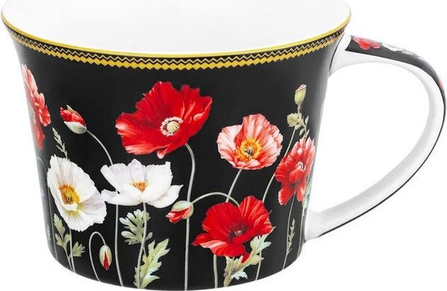 Набор чашек Elan Gallery Маки на черном New Bone China 420673_2
