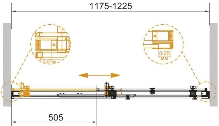 Душевая дверь Cezares Stylus-Soft-BF-1-120-C-Cr