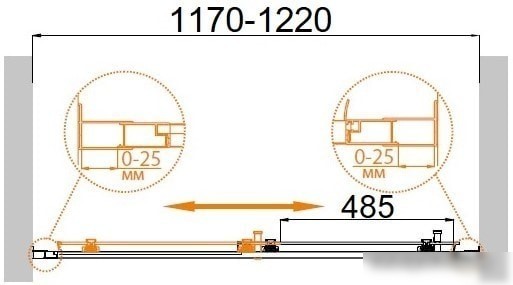 Душевая дверь Cezares Molveno-BF-1-120-P-Cr-IV