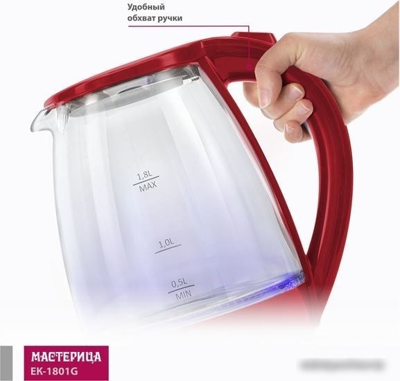 Электрочайник Мастерица EK-1801G (красный)