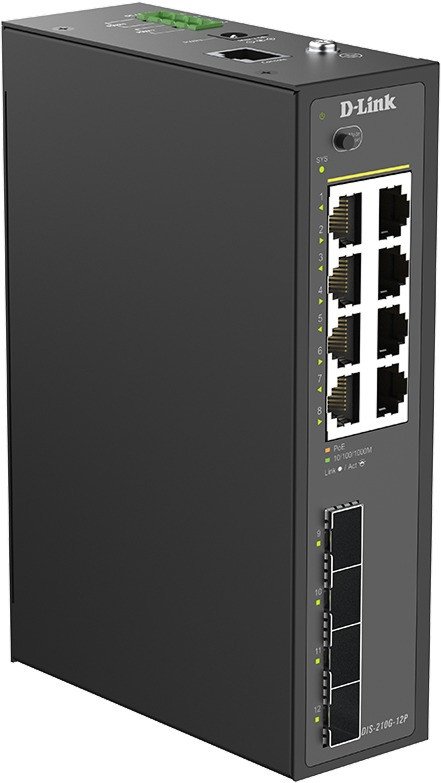 Управляемый коммутатор 2-го уровня D-Link DIS-210G-12P/A1A