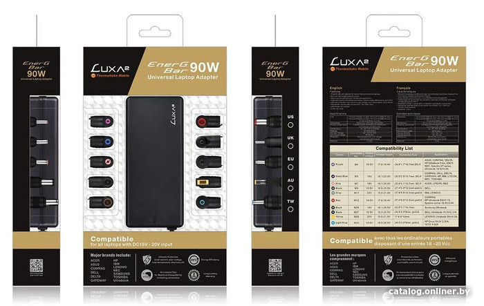 Сетевое зарядное LUXA2 EnerG Bar 90W PO-ULA-PC90BK-01