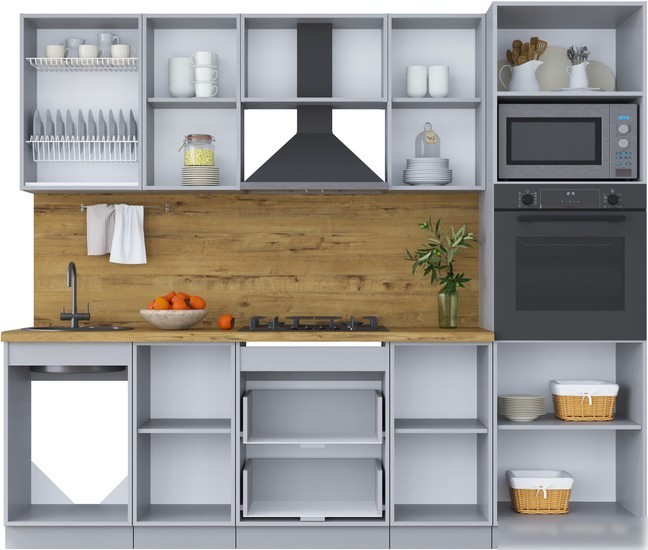 Готовая кухня Интерлиния Мила Шато 2.5В (индиго/индиго/опал светлый)