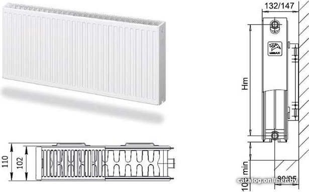 Стальной панельный радиатор Лемакс Compact 22 300x600