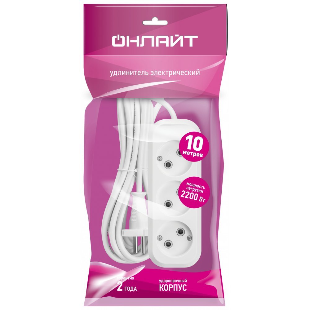 Удлинитель Онлайт OPE-S-03-1000-X-2x1 90511