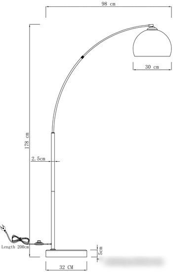 Торшер Moderli Arco V10993-F