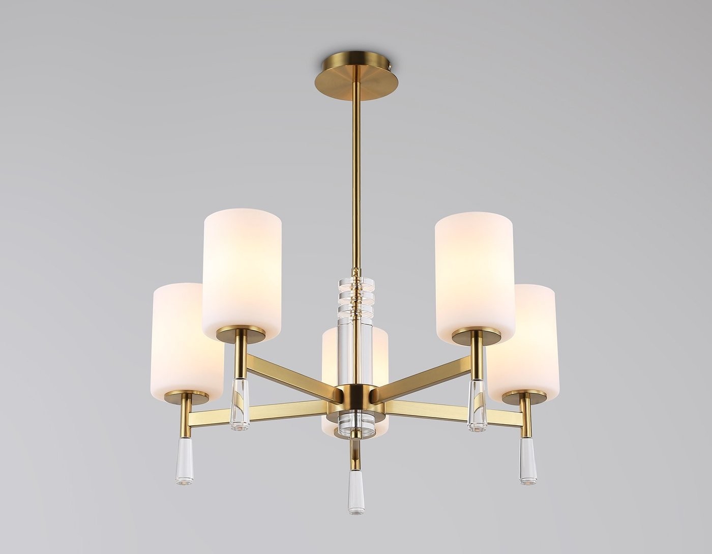 Подвесная люстра Ambrella LH56261/5 BS/FR (латунь/белый матовый)