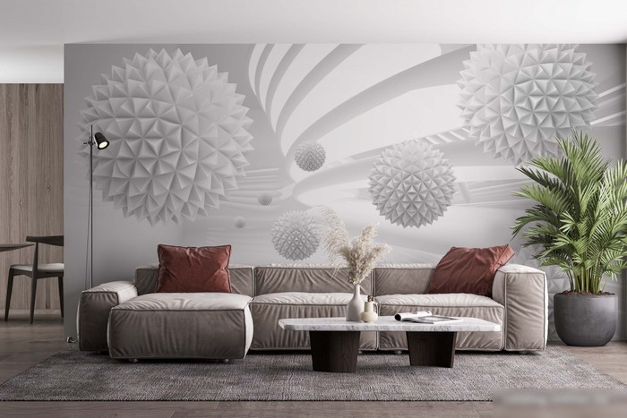 Фотообои ФабрикаФресок 3D Шары светлые 085265 (500x265)