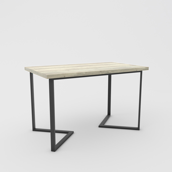 Кухонный стол Hype Mebel Дельта раздвижной 110x70 (черный/древесина белая)