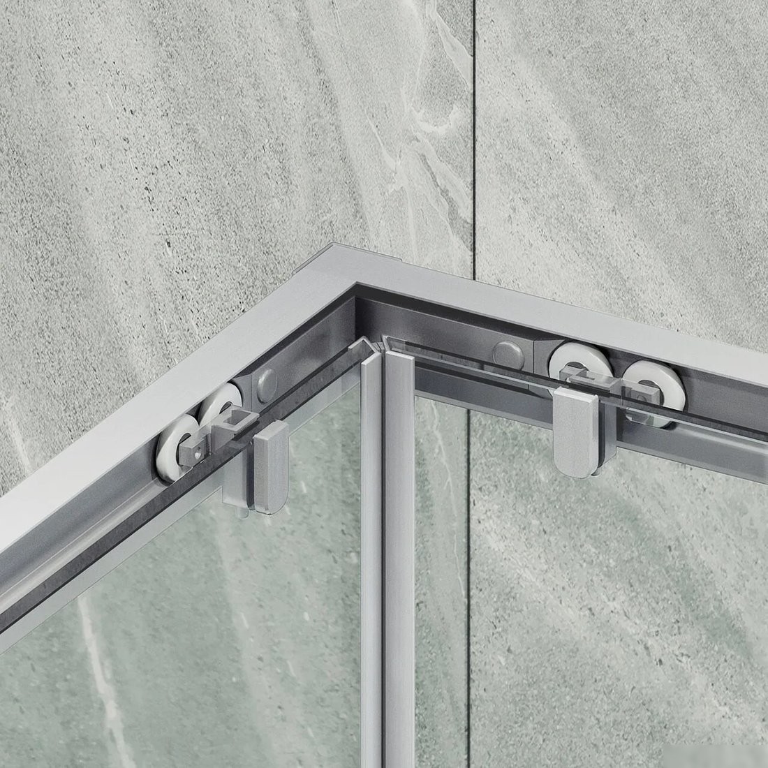 Душевой уголок MaybahGlass MGY-1324-5 (бесцветное стекло/хром матовый)